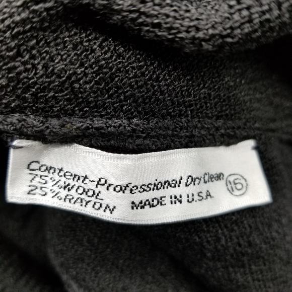 Don Sayres For Wellmore VINTAGE Black Wool Blend Knit Wide Leg Pants SAKS - 16 - Picture 6 of 6